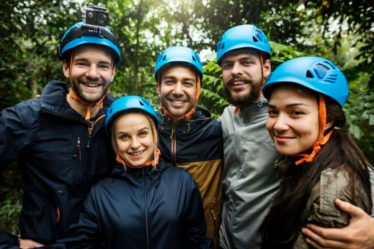 Team building outdoor in the forest